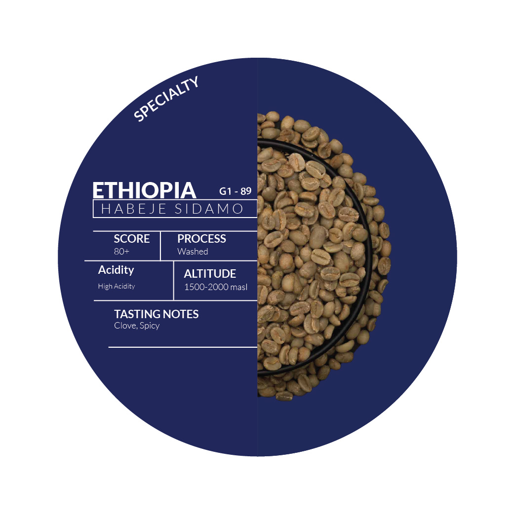 Roasted -Ethiopian Sidamo Habeje Washed G1